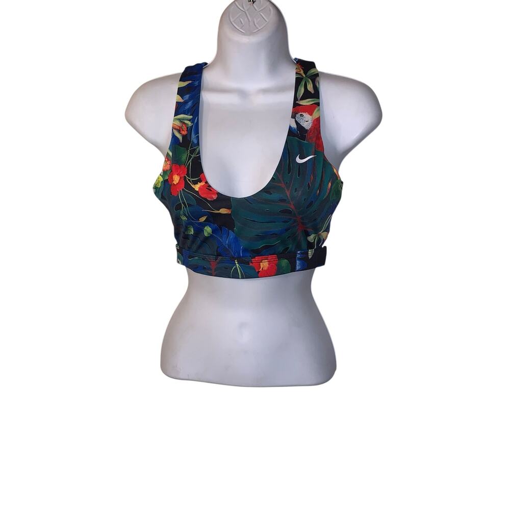 Nike Women's Tropical Print Sports Bra - Black Indy Light Hyper Femme Bra